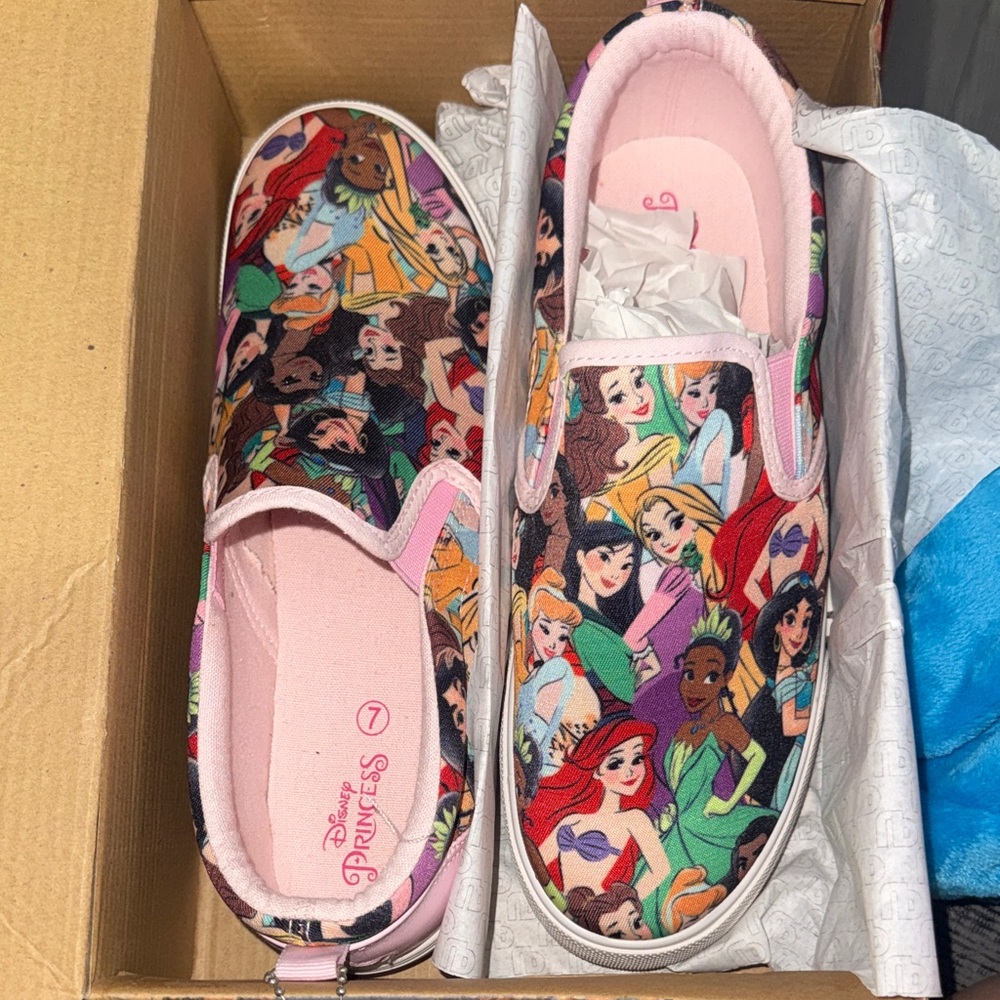 Disney Princess Multicolor Slip-On Sneakers